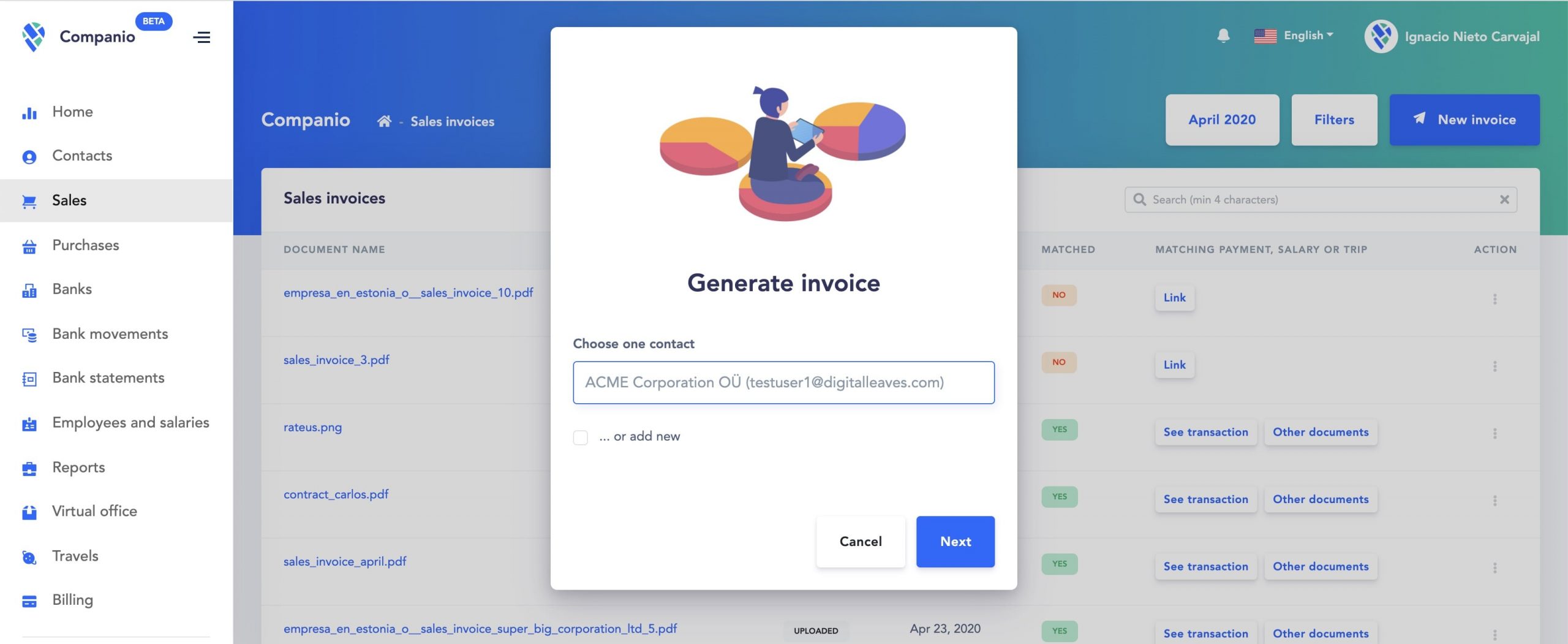 invoice in a specific currency