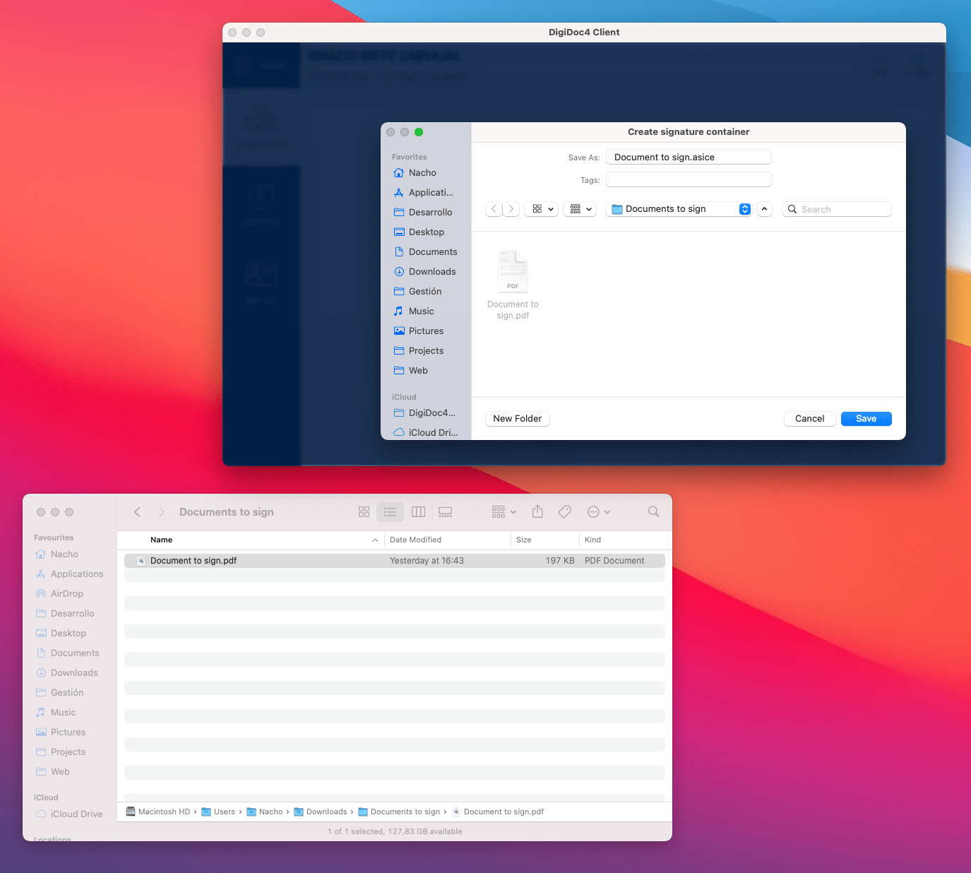 sign a document using DigiDoc 1
