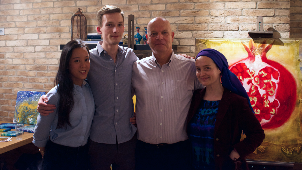 Giang and Janis with happy customers at their exhibition