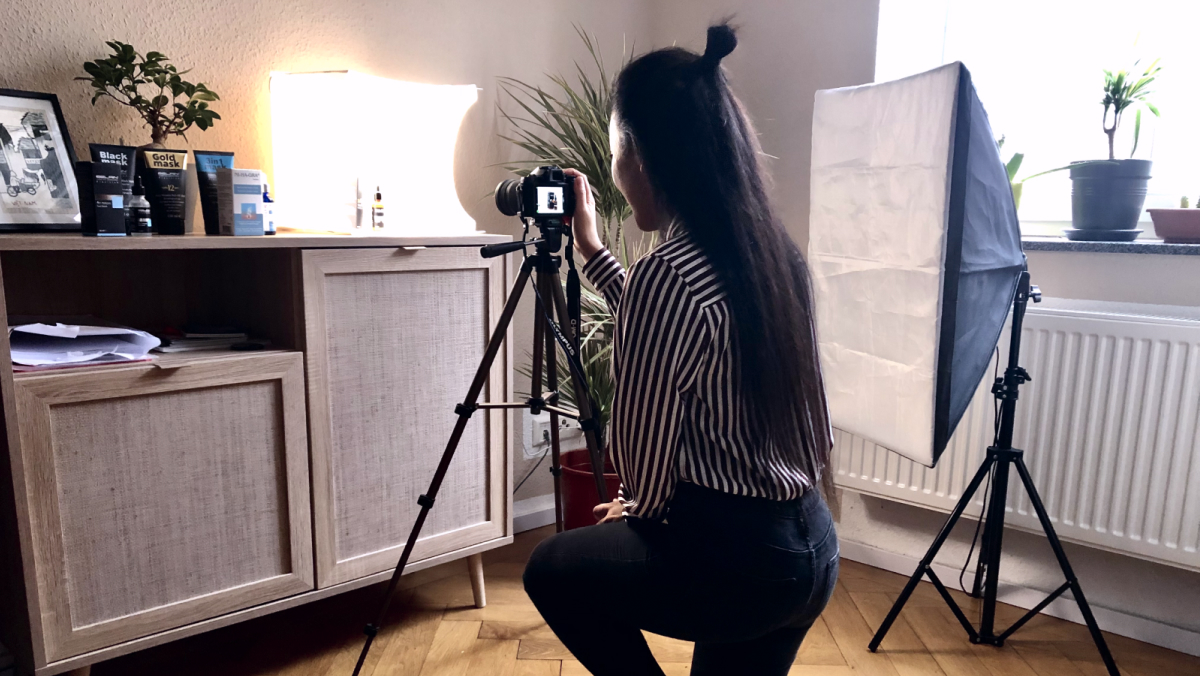 Giang mastering WFH at product photography