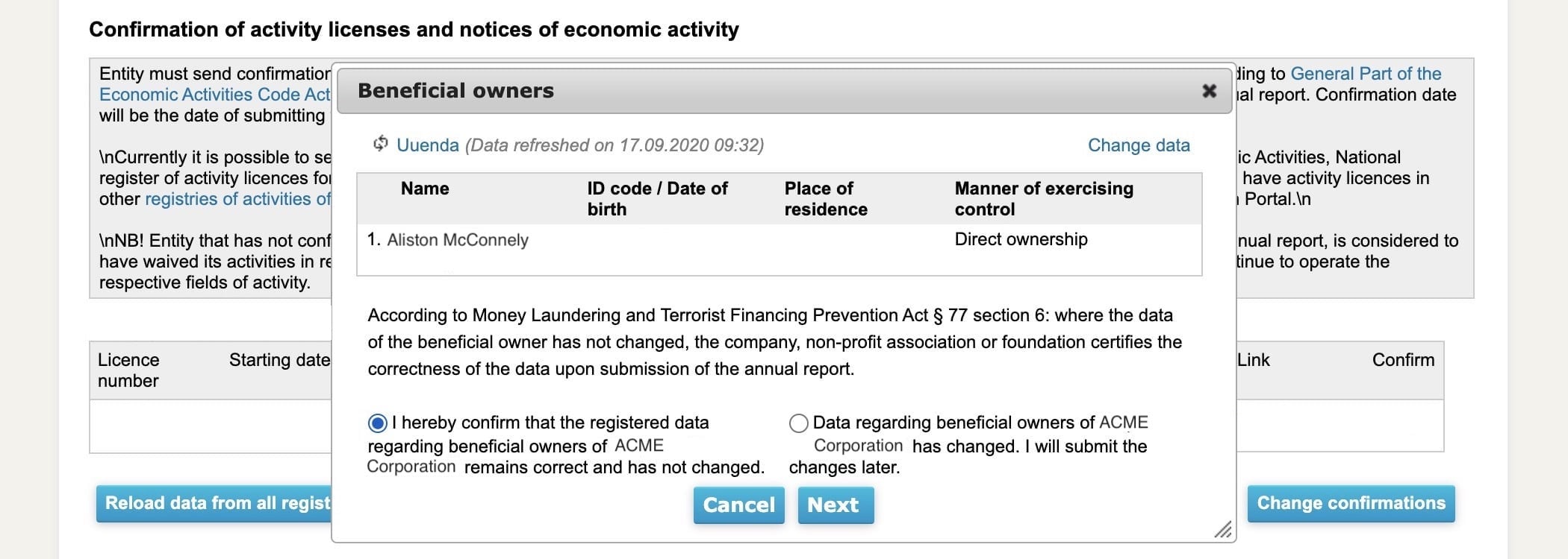 Propuesta de distribución de beneficios