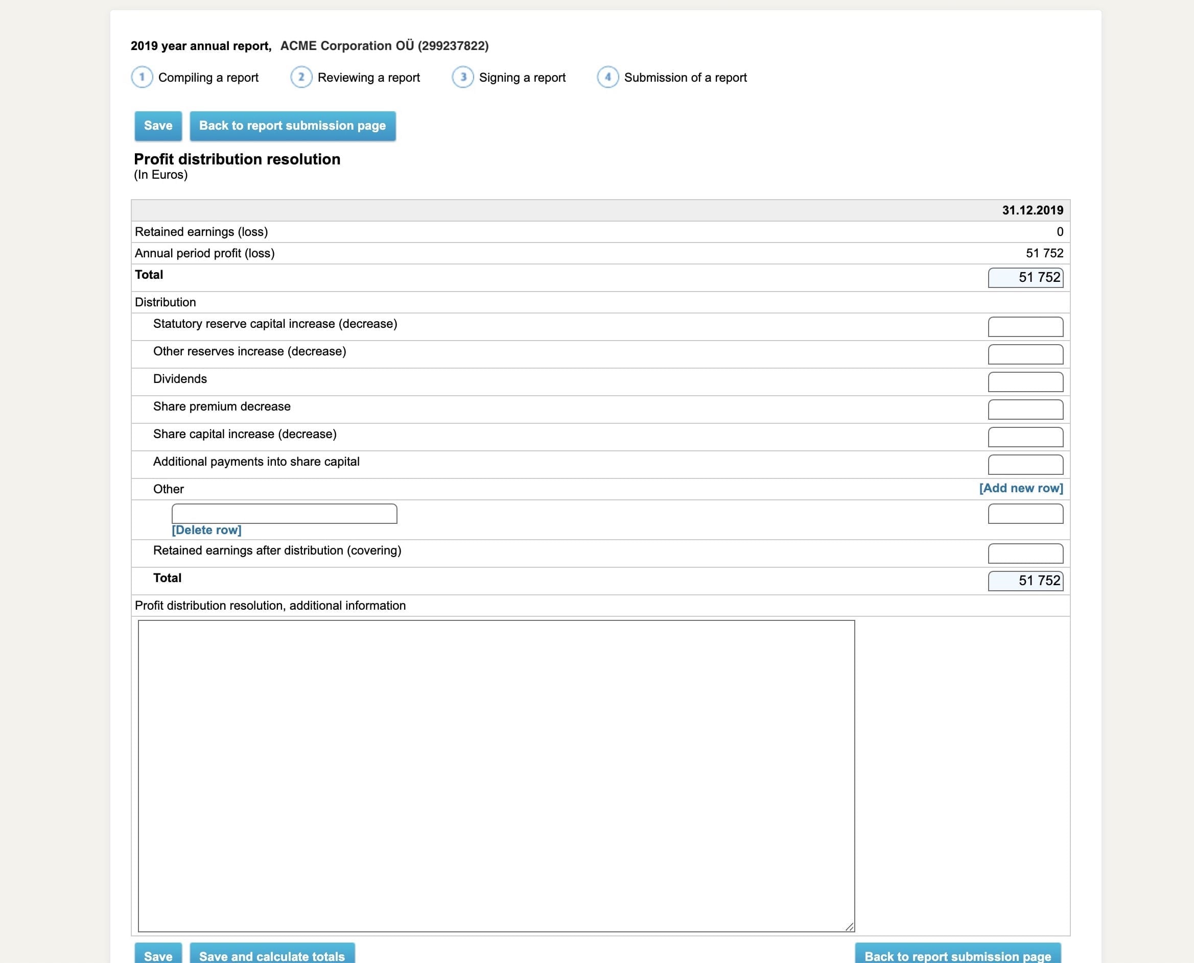 Propuesta de distribución de beneficio