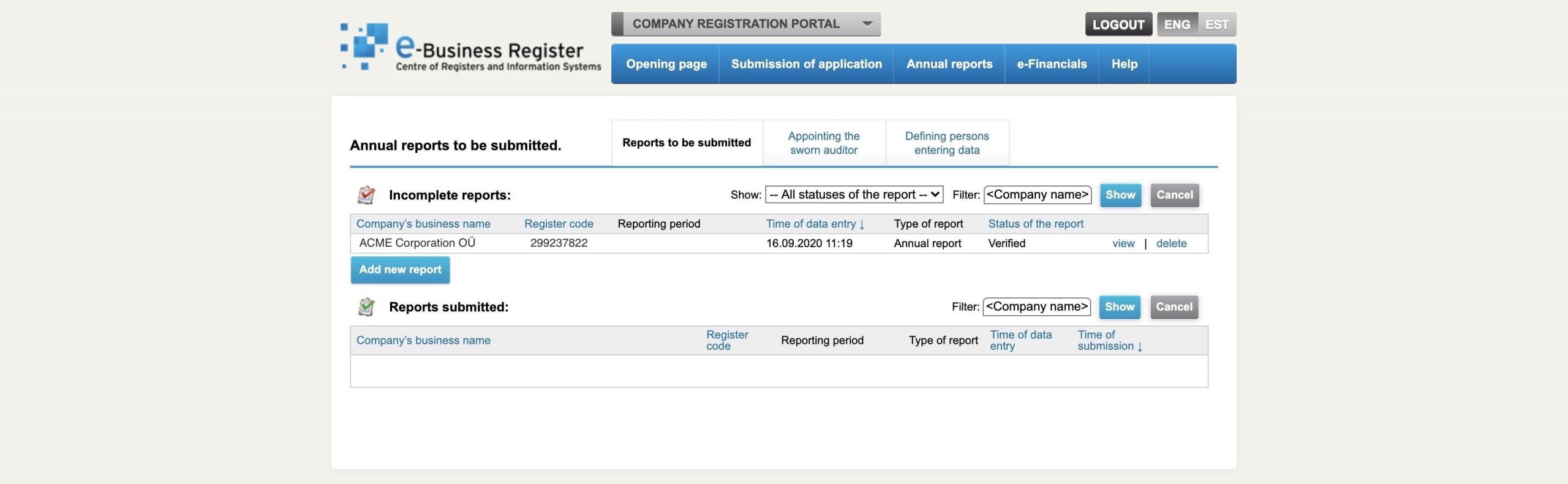 Informes anuales que deben presentarse